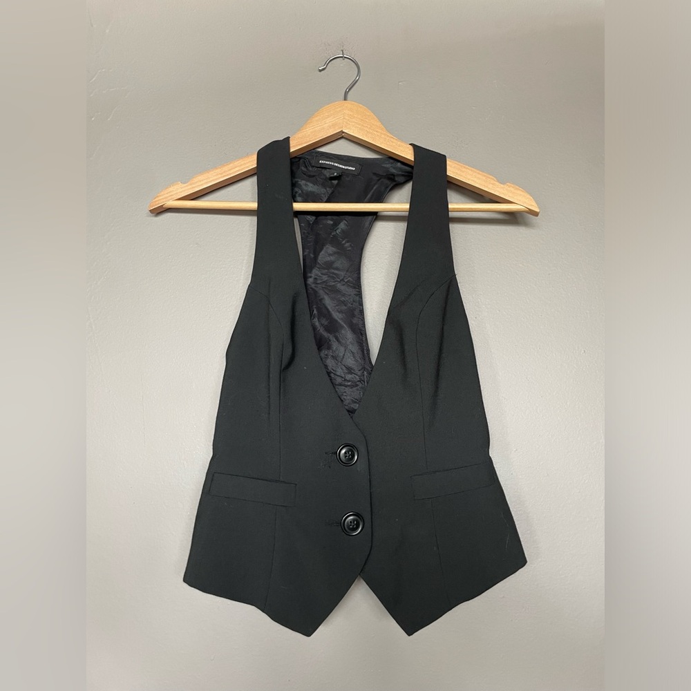 Express Design Studio Black Tailored Vest